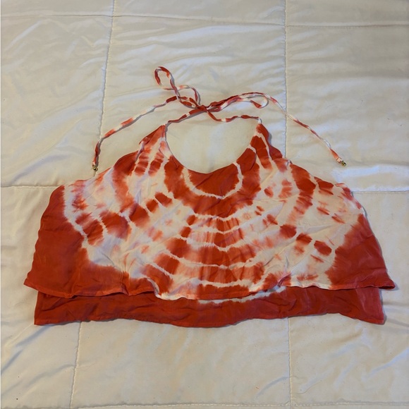 Staring at Stars Tops - Anthro Staring at Stars Tie-Dye Halter Crop Top Boho Bell Tie Open Back Size S